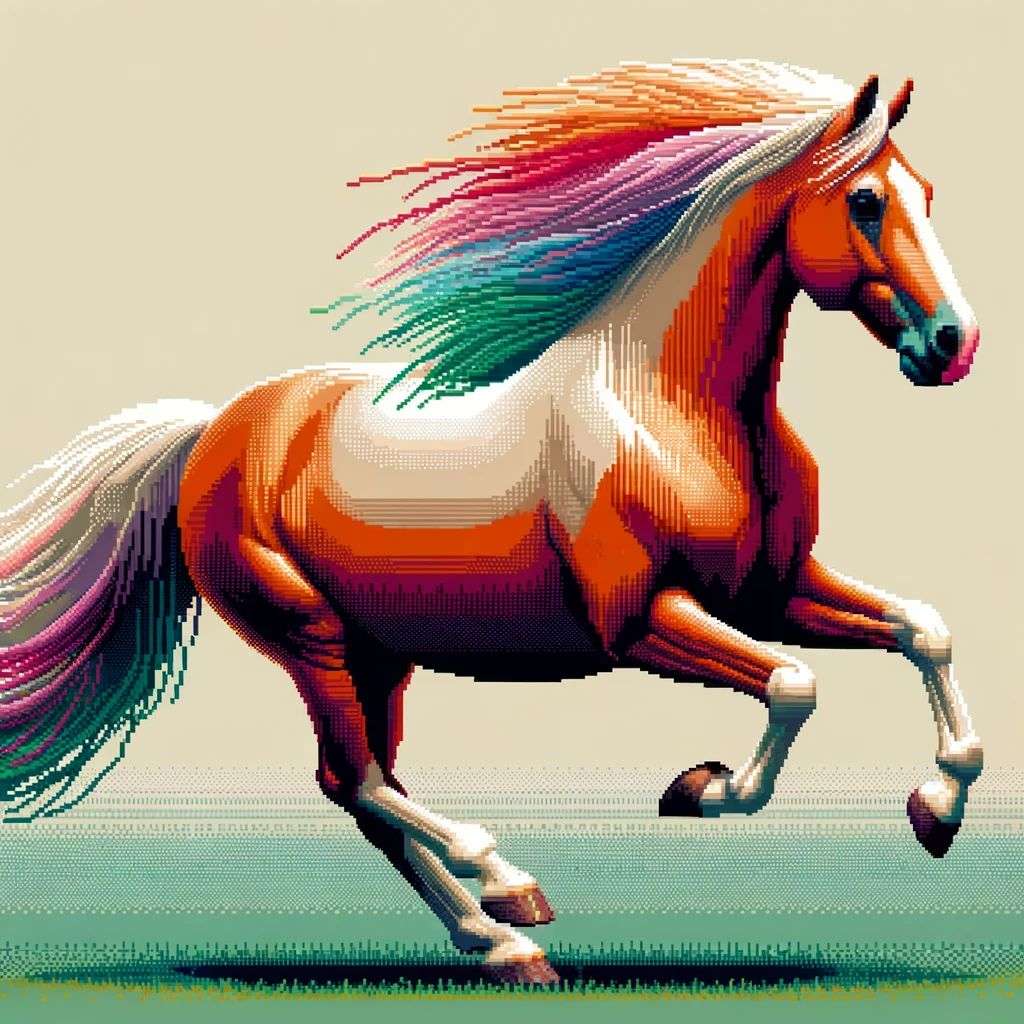 a horse, old computer game graphics